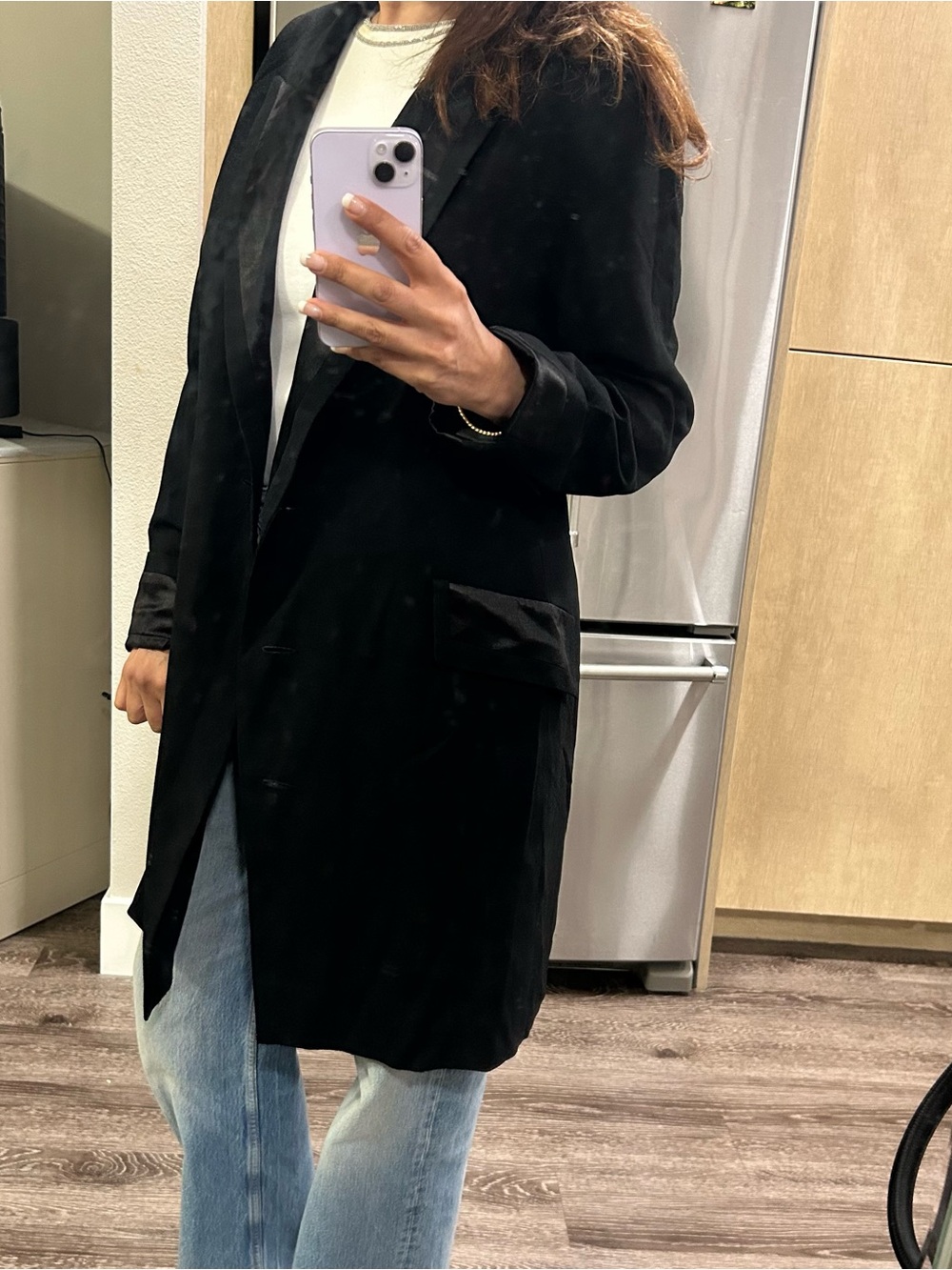 Black Long Women's Blazer Coat